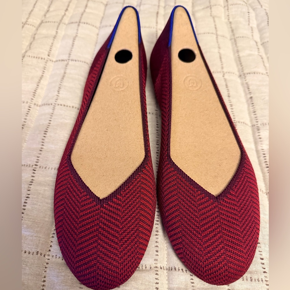 Rothy's Burgundy Herringbone Flats sz 10